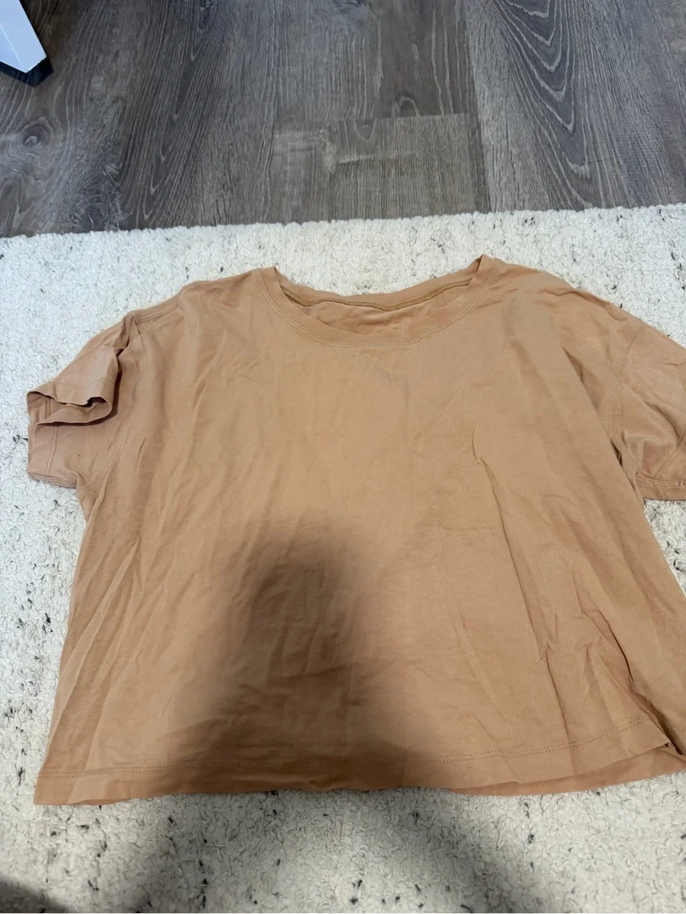 Lululemon Short Sleeve Crop Tee in Tan